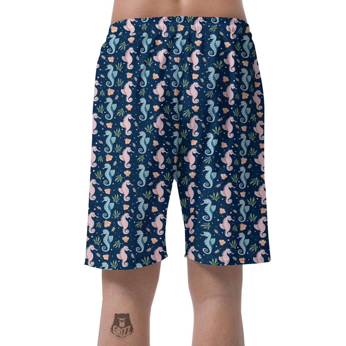 Seahorse Colorful Print Pattern Men's Shorts-grizzshop