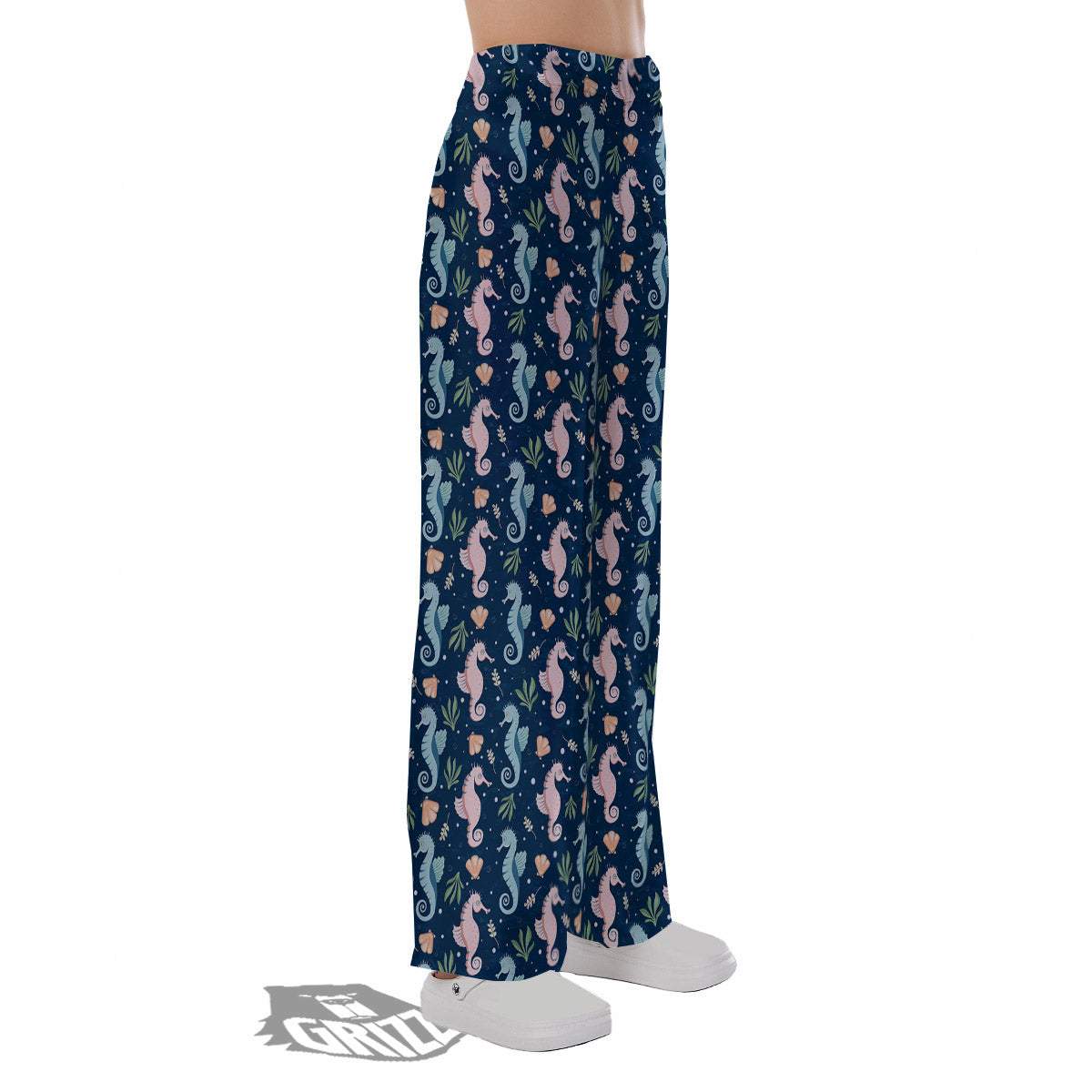 Seahorse Colorful Print Pattern Pajama Pants-grizzshop