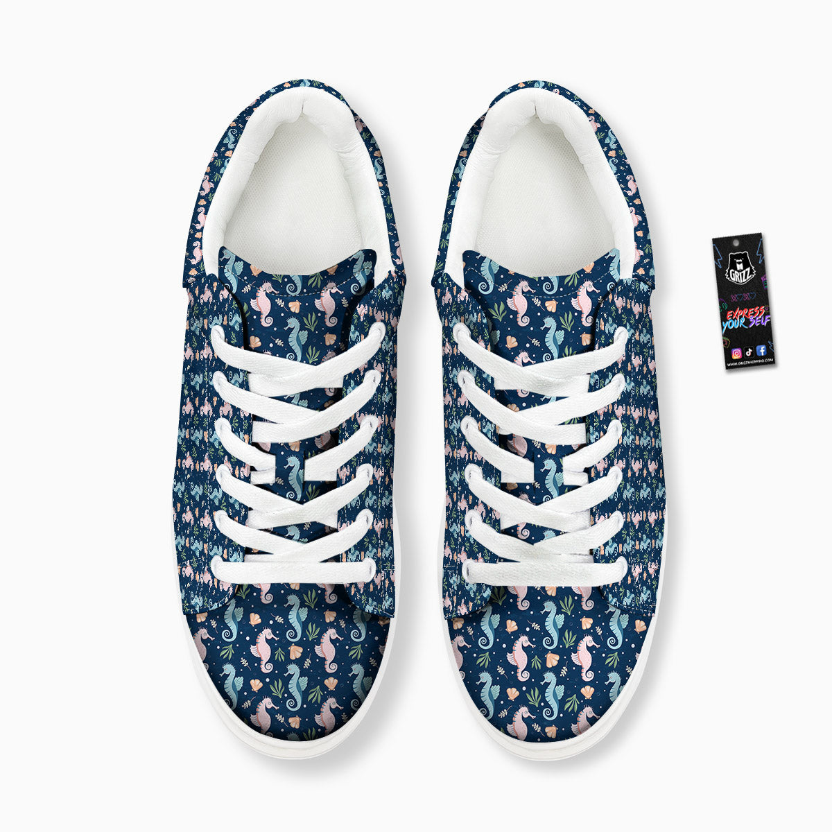 Seahorse Colorful Print Pattern Platform Shoes-grizzshop