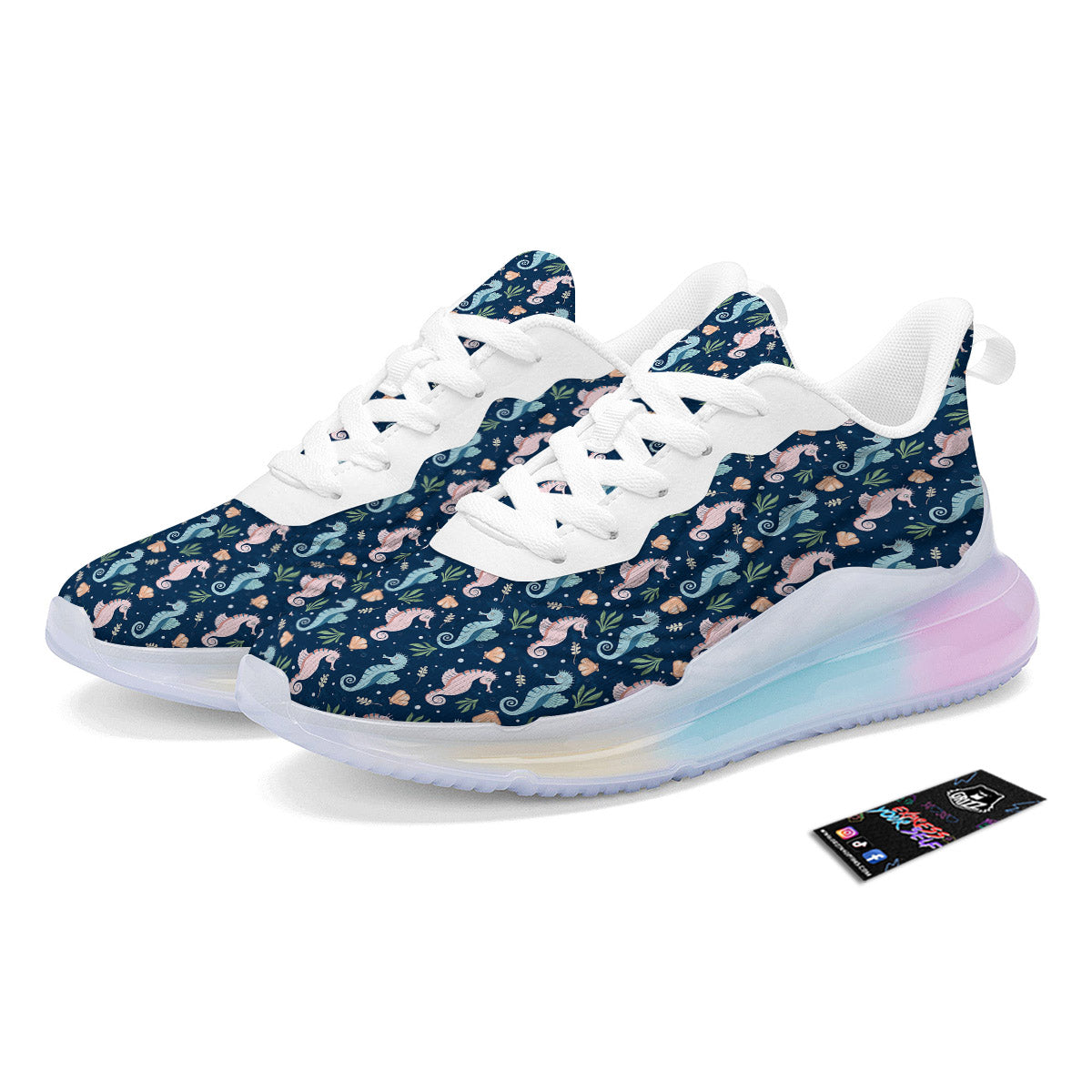 Seahorse Colorful Print Pattern Running Sneakers-grizzshop
