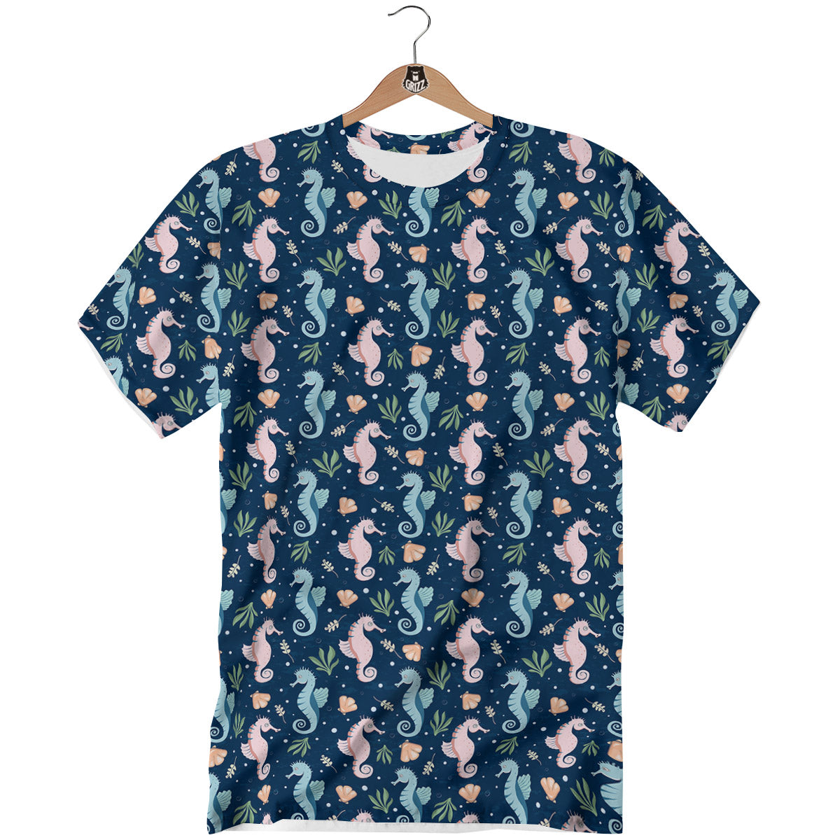 Seahorse Colorful Print Pattern T-Shirt-grizzshop
