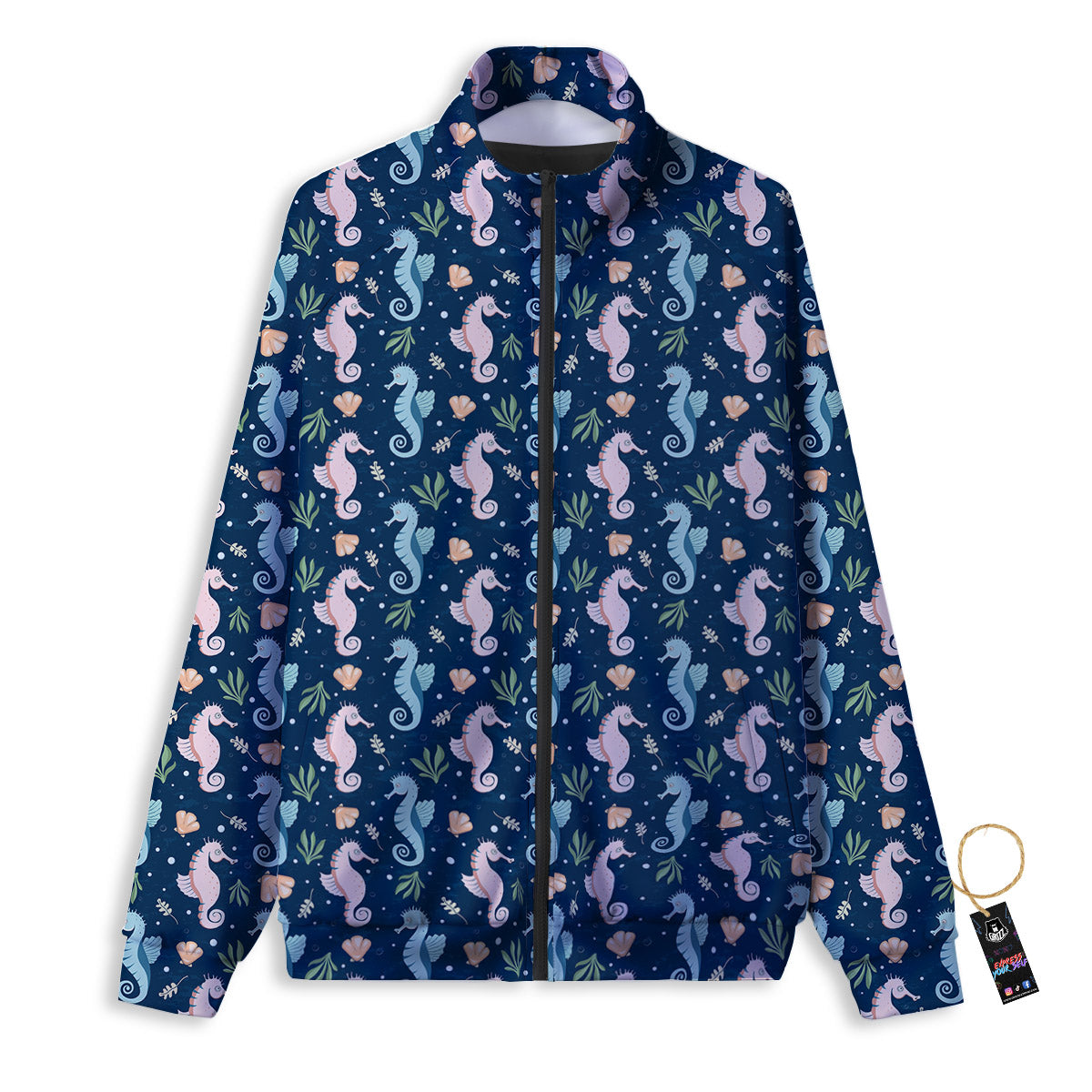 Seahorse Colorful Print Pattern Track Jacket-grizzshop