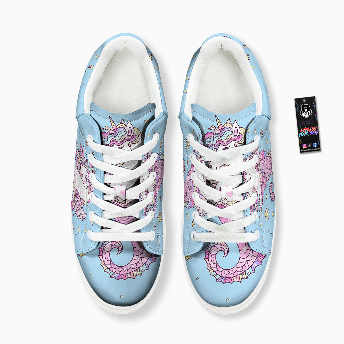 Seahorse Colorful Print Platform Shoes-grizzshop