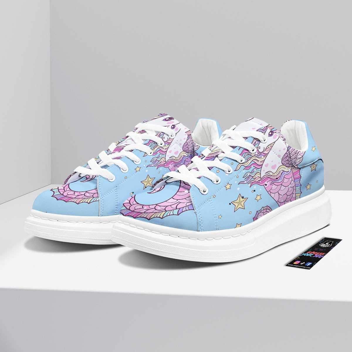 Seahorse Colorful Print Platform Shoes-grizzshop
