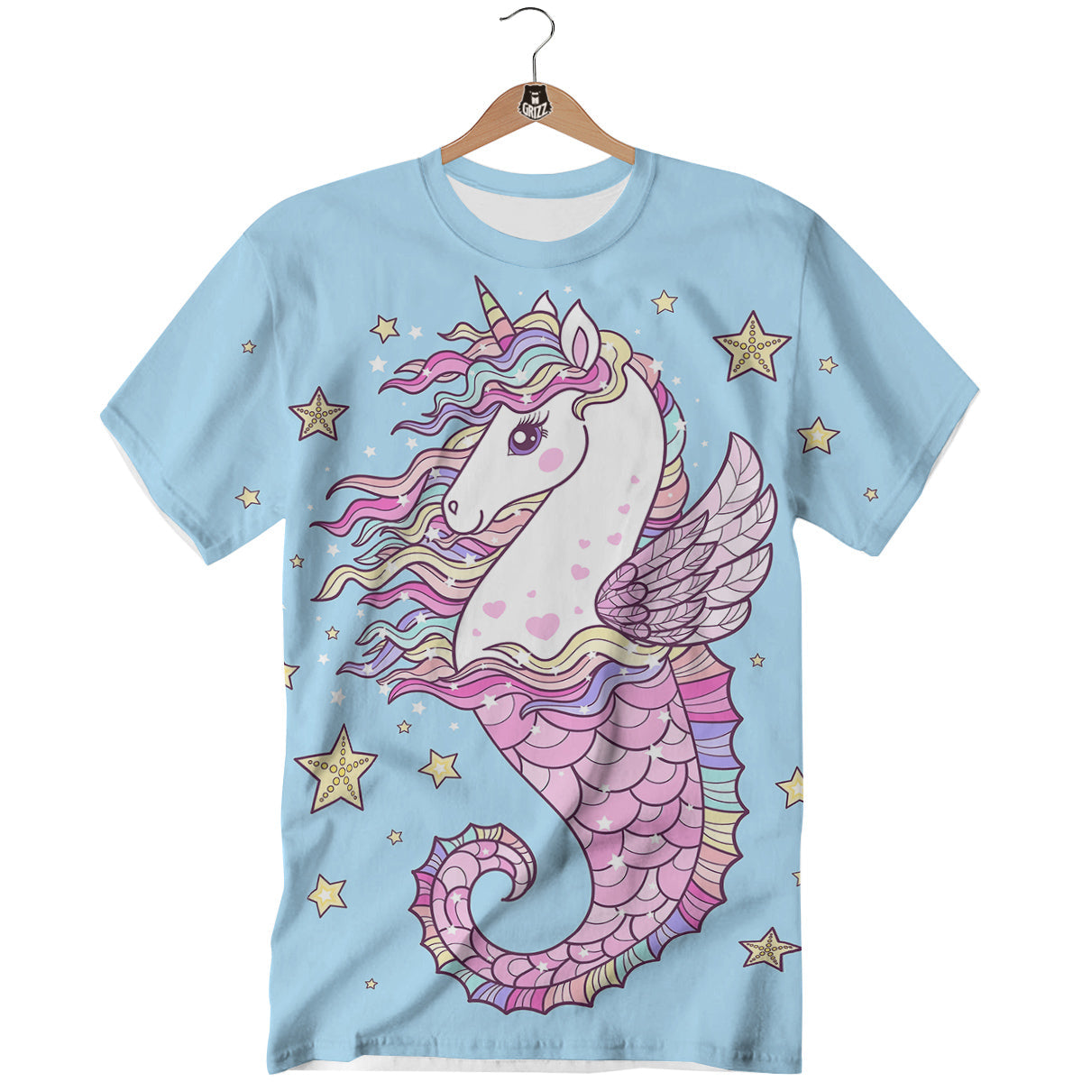 Seahorse Colorful Print T-Shirt-grizzshop