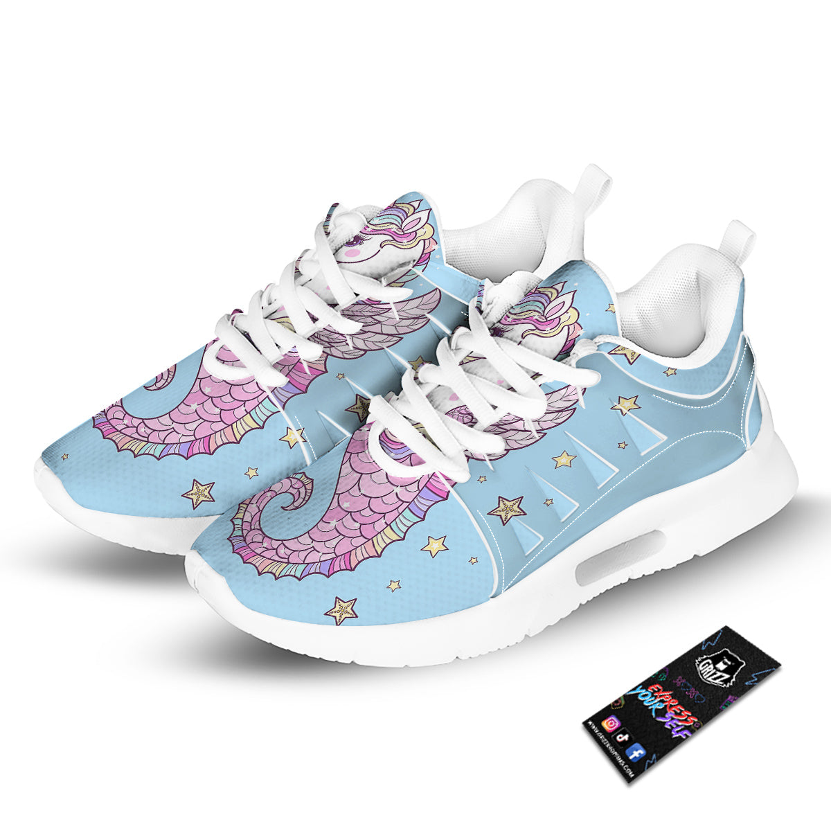 Seahorse Colorful Print Tennis Shoes-grizzshop