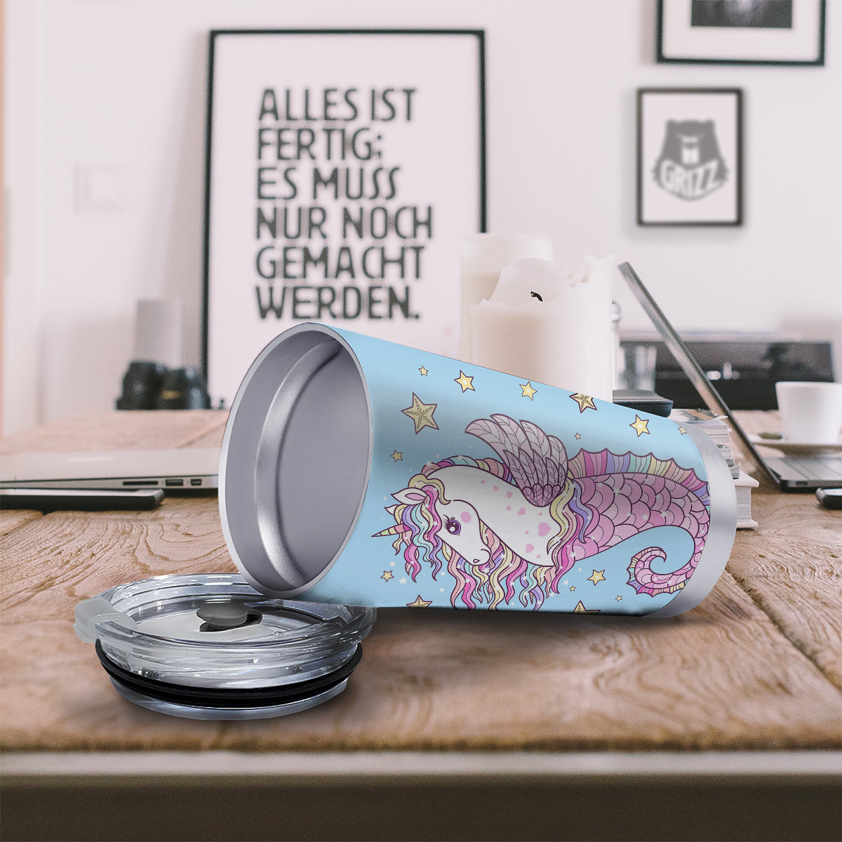 Seahorse Colorful Print Tumbler-grizzshop