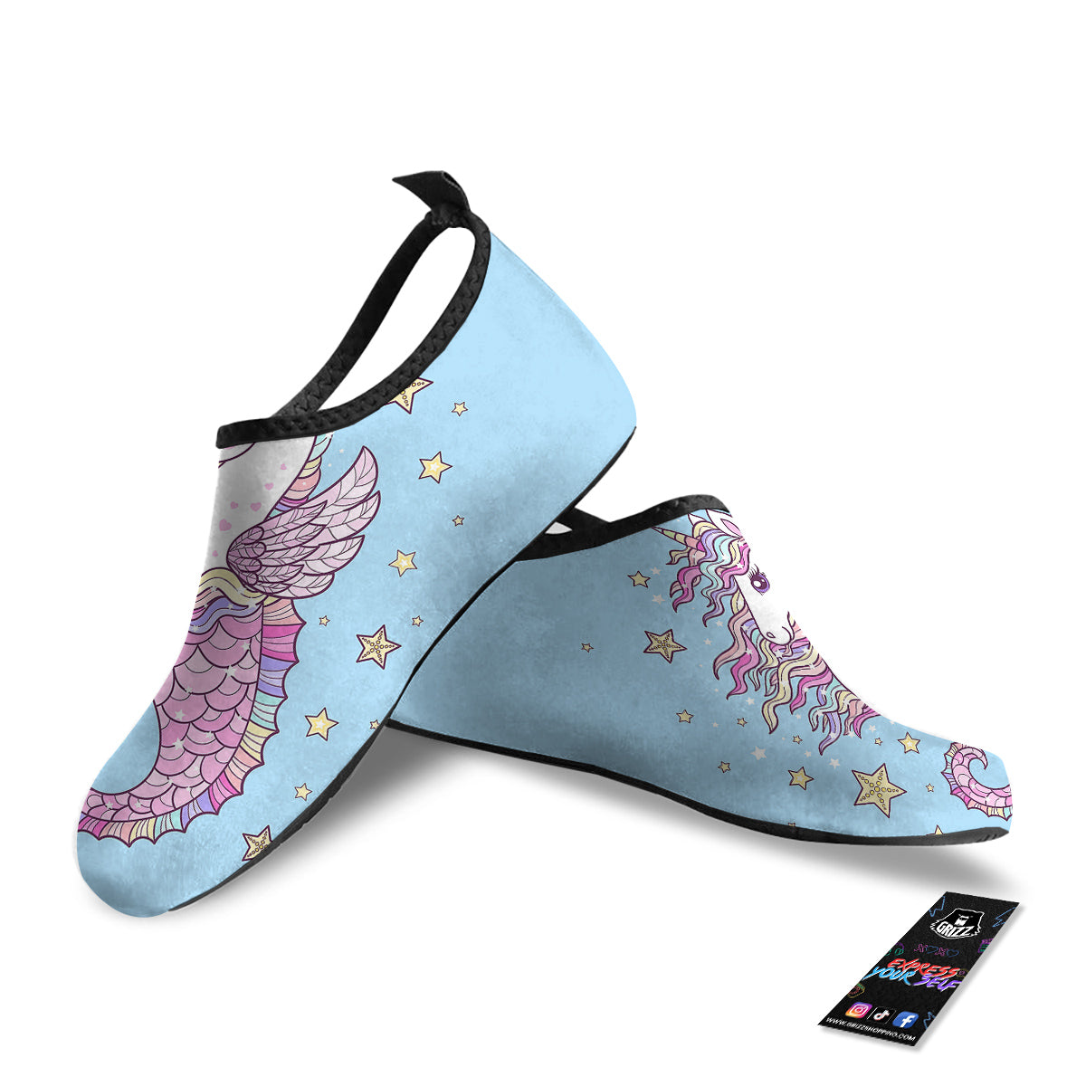 Seahorse Colorful Print Water Shoes-grizzshop