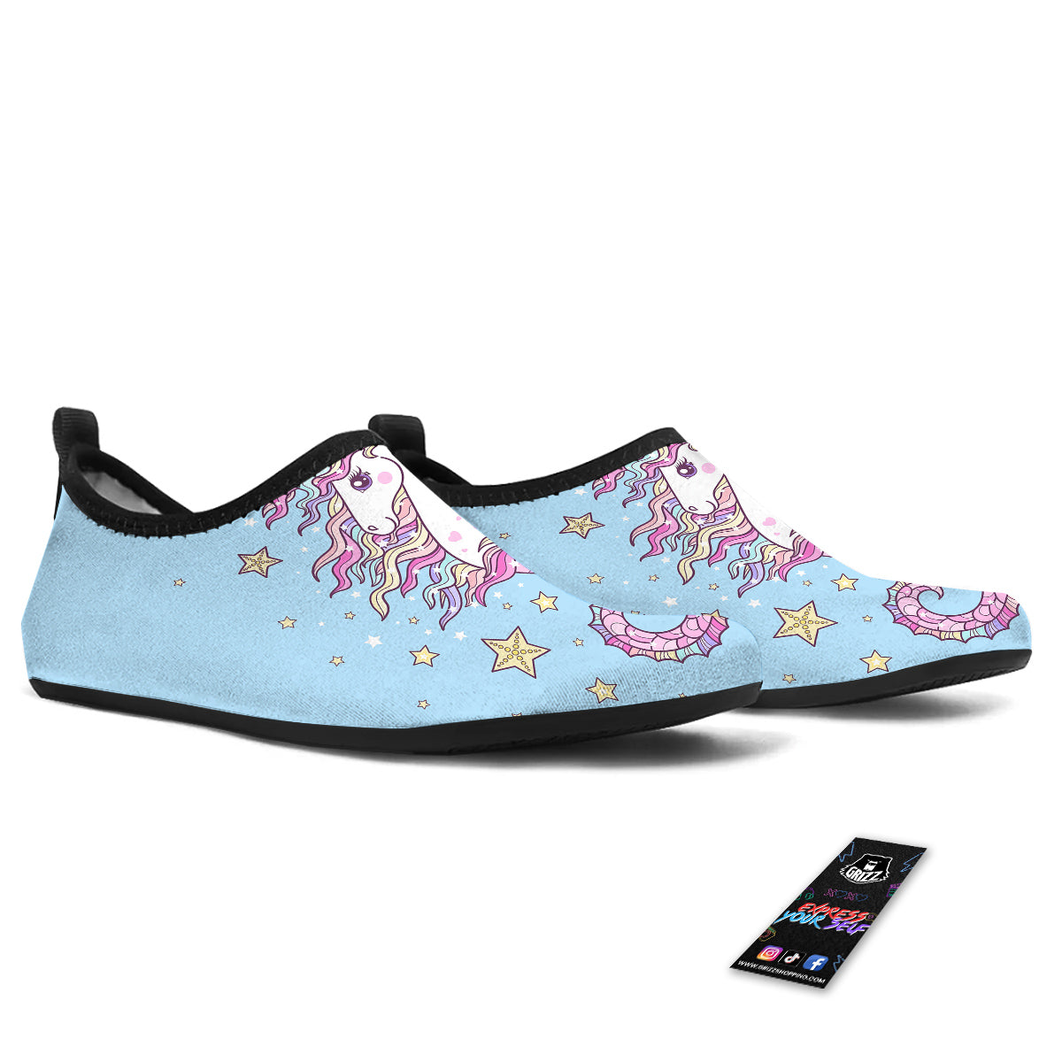 Seahorse Colorful Print Water Shoes-grizzshop