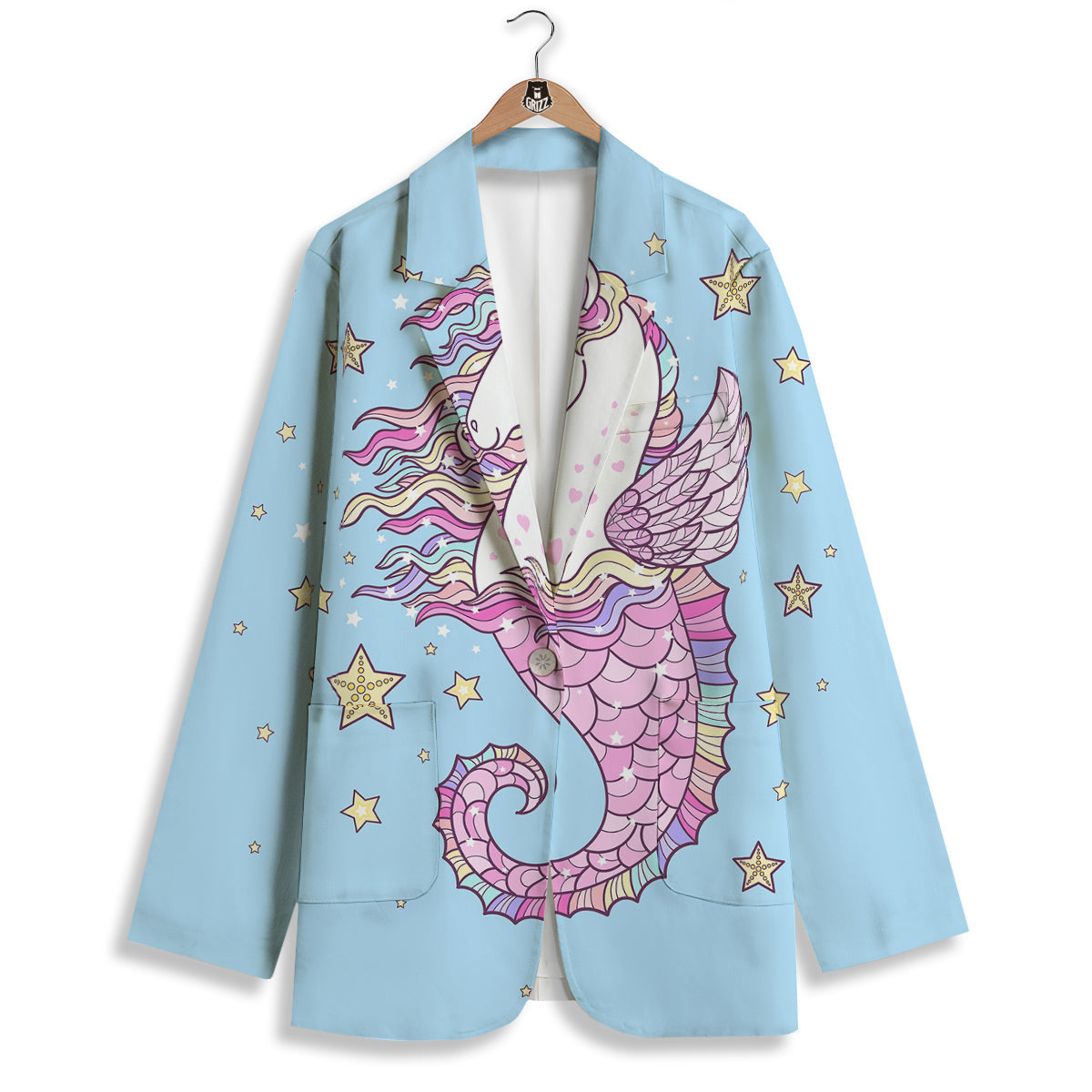 Seahorse Colorful Print Women's Blazer-grizzshop