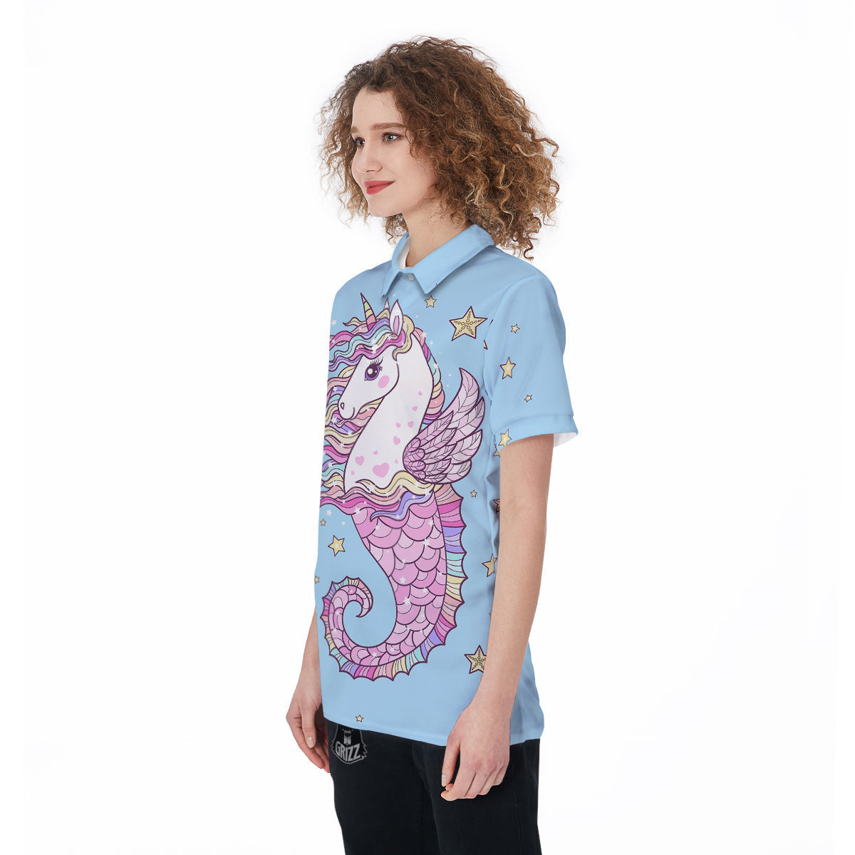 Seahorse Colorful Print Women's Golf Shirts-grizzshop