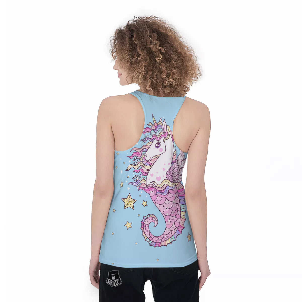 Seahorse Colorful Print Women's Racerback Tank Top-grizzshop