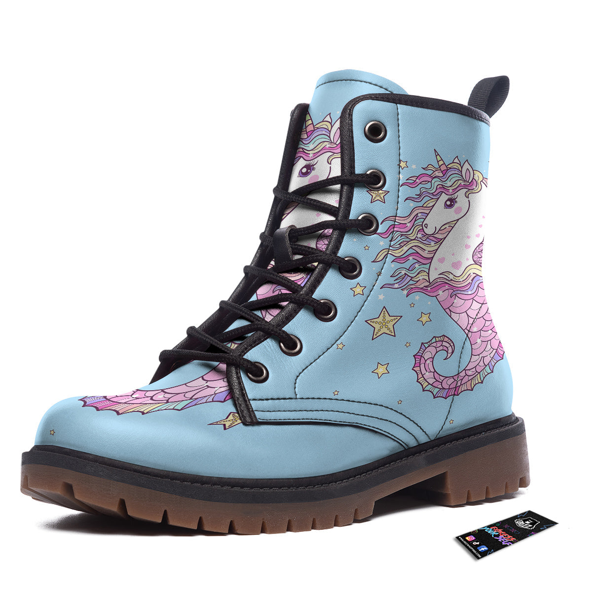 Seahorse Colorful Print Work Boots-grizzshop