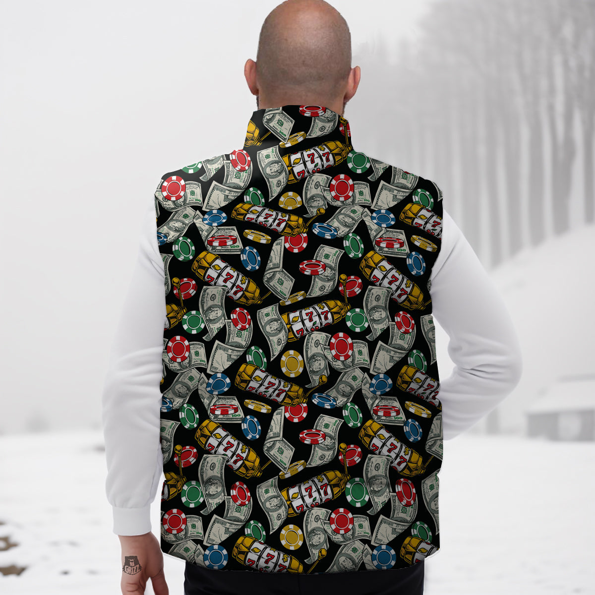 Seahorse Pattern Print Down Vest