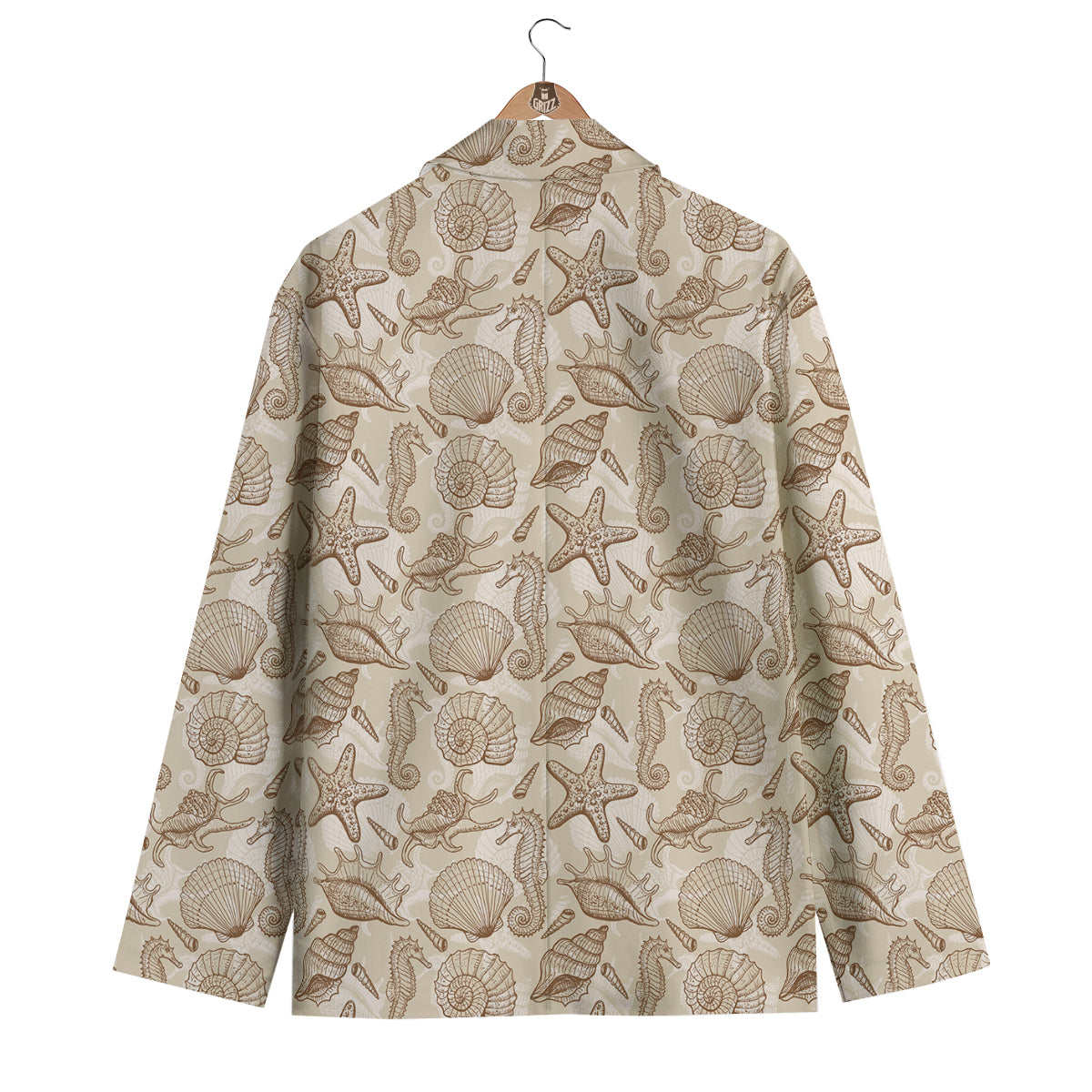 Seahorse Pattern Print Men's Blazer-grizzshop