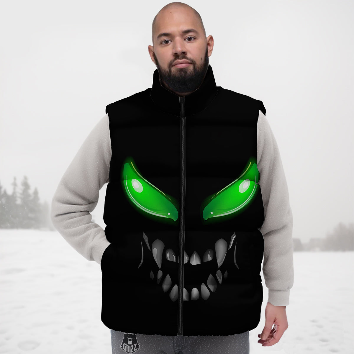 Seahorse Print Pattern Down Vest
