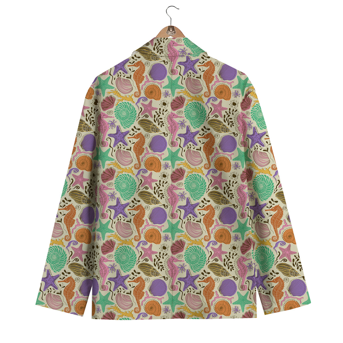 Seahorse Print Pattern Men's Blazer-grizzshop