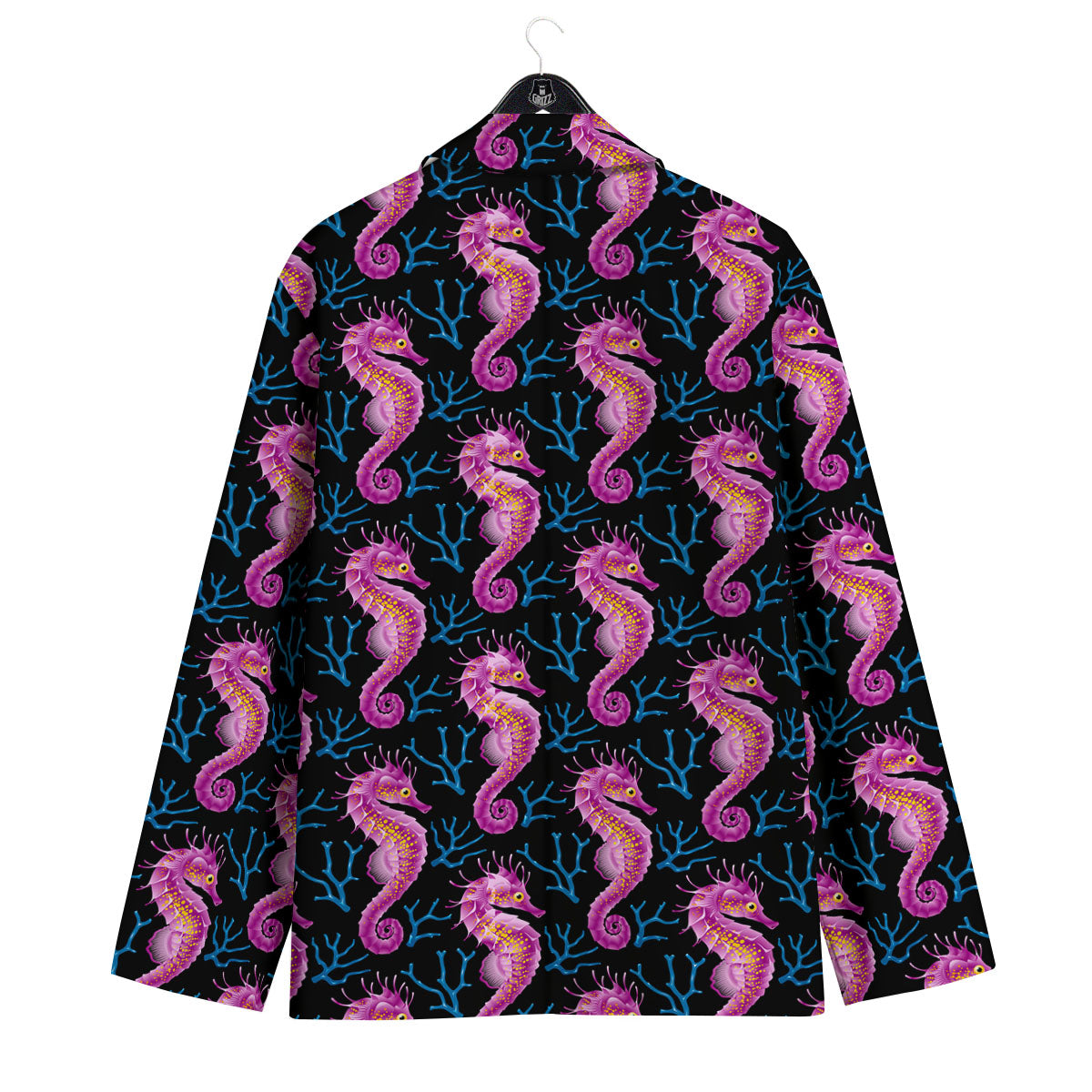 Seahorse Purple Print Pattern Men's Sport Coat-grizzshop