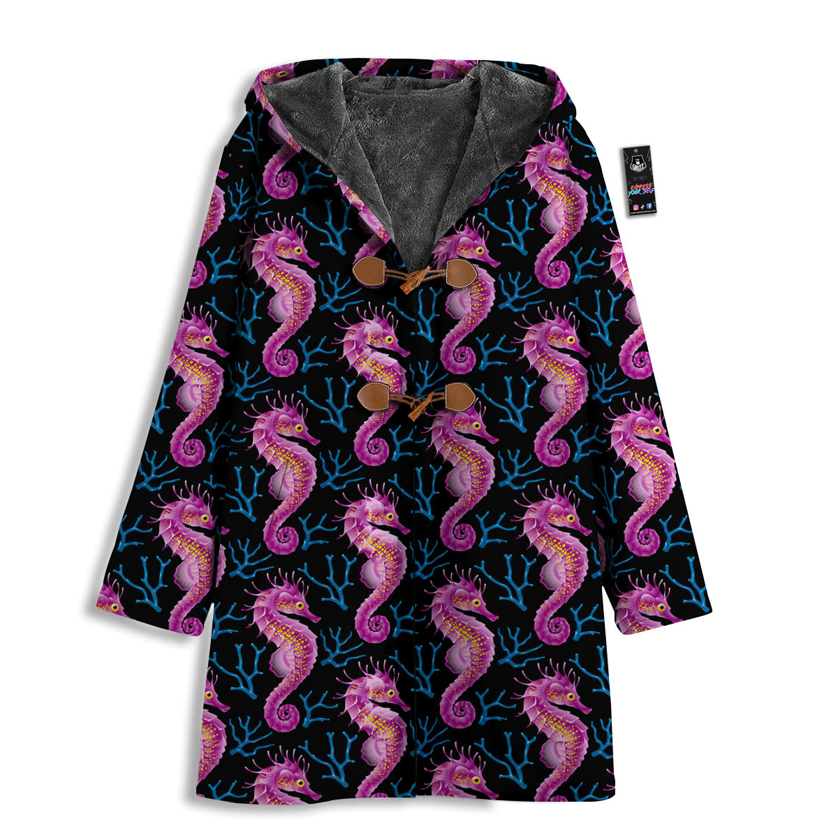 Seahorse Purple Print Pattern Men's Windbreaker Jacket-grizzshop