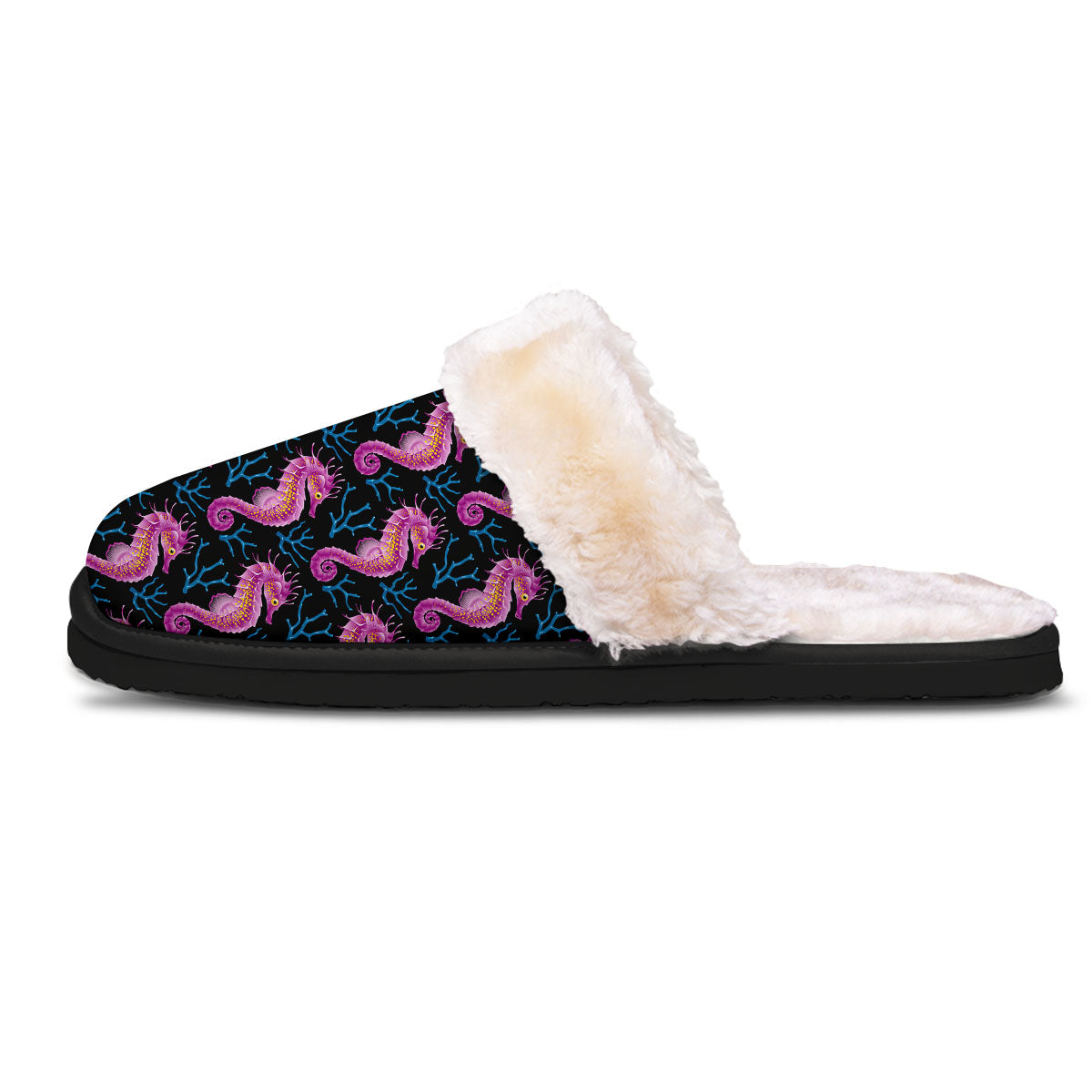 Seahorse Purple Print Pattern Slippers-grizzshop