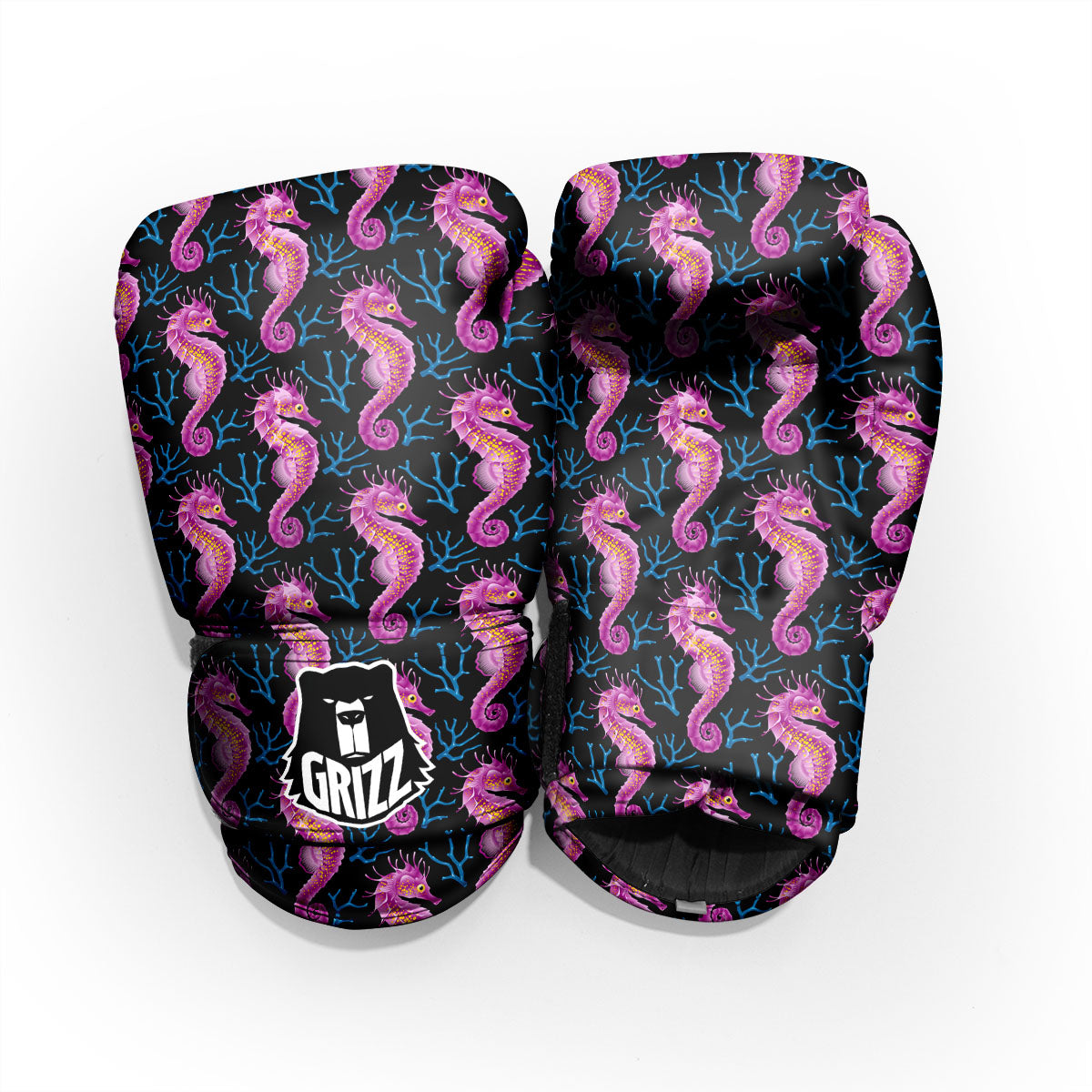 Seahorse Purple Print Pattern Pro Boxing Glove
