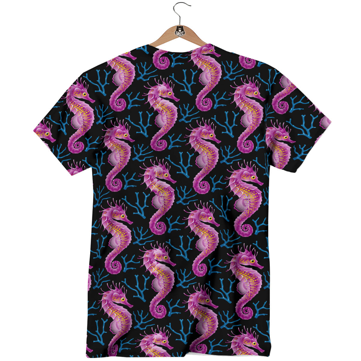 Seahorse Purple Print Pattern T-Shirt-grizzshop