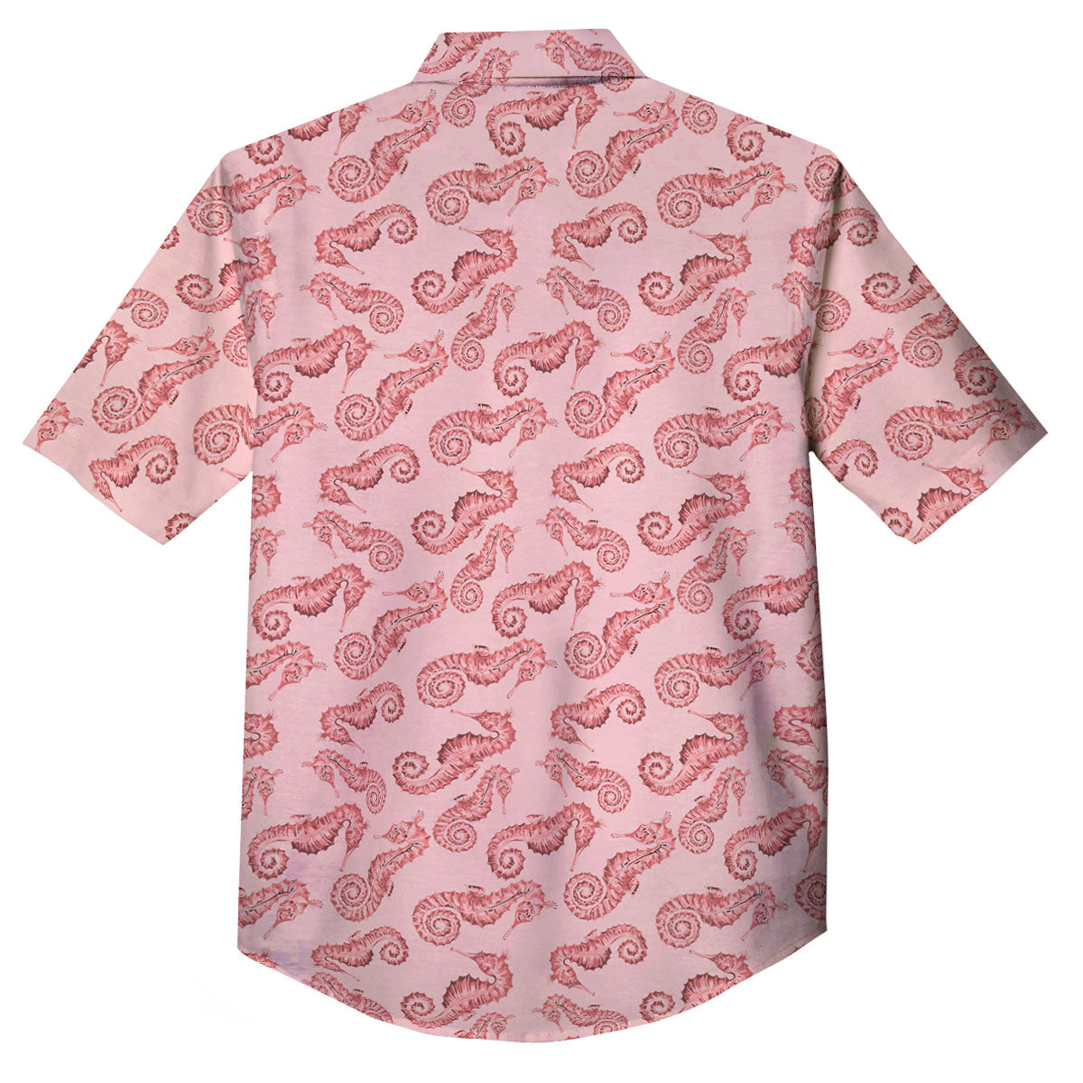 Seahorse Watercolor Print Pattern Button Up Shirt-grizzshop