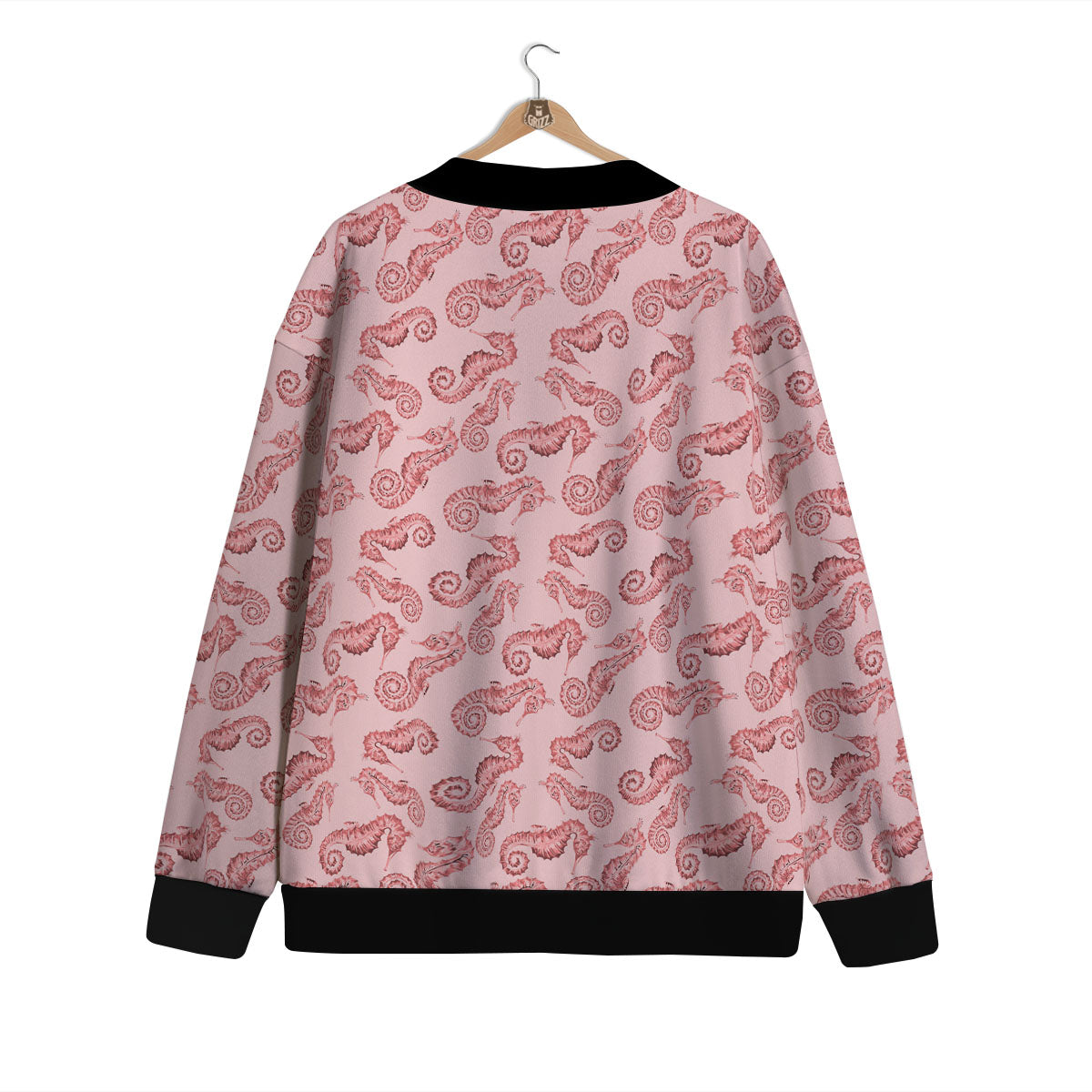 Seahorse Watercolor Print Pattern Cardigan-grizzshop