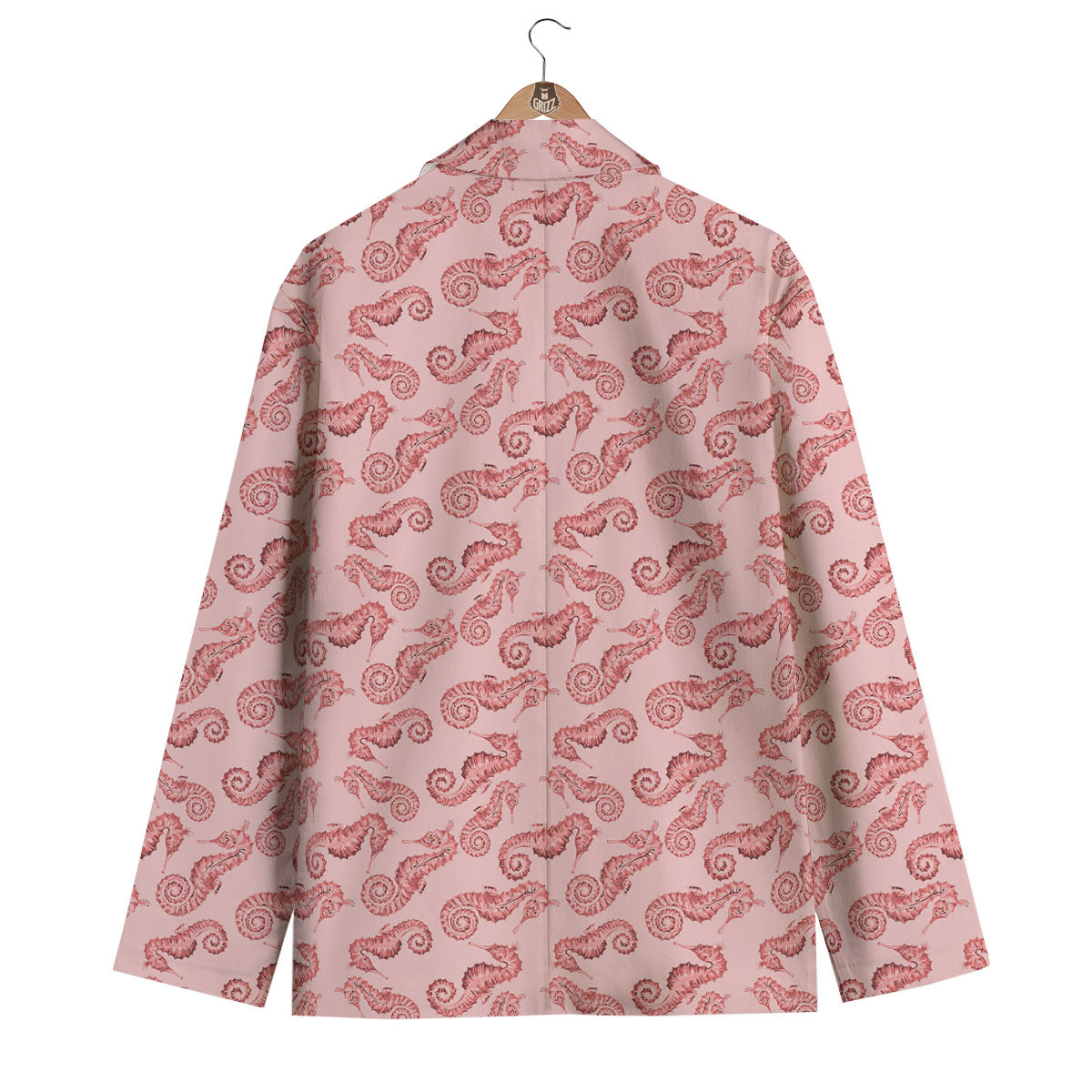 Seahorse Watercolor Print Pattern Men's Blazer-grizzshop