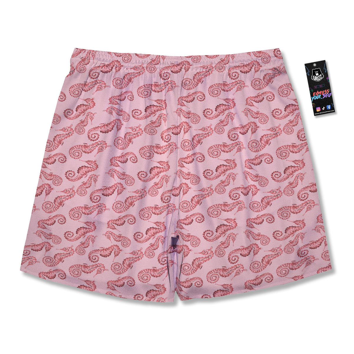 Seahorse Watercolor Print Pattern Men's Running Shorts-grizzshop