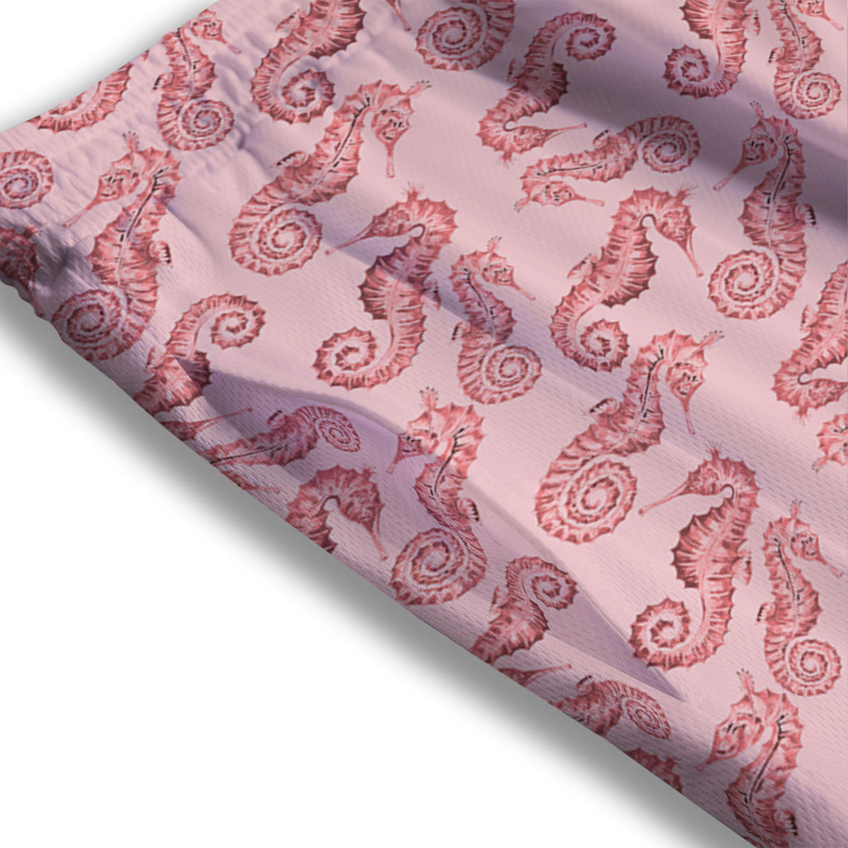 Seahorse Watercolor Print Pattern Mesh Shorts