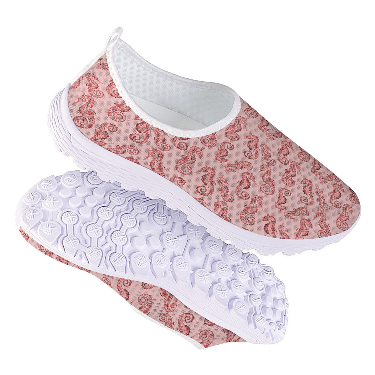 Seahorse Watercolor Print Pattern Nurse Shoes-grizzshop