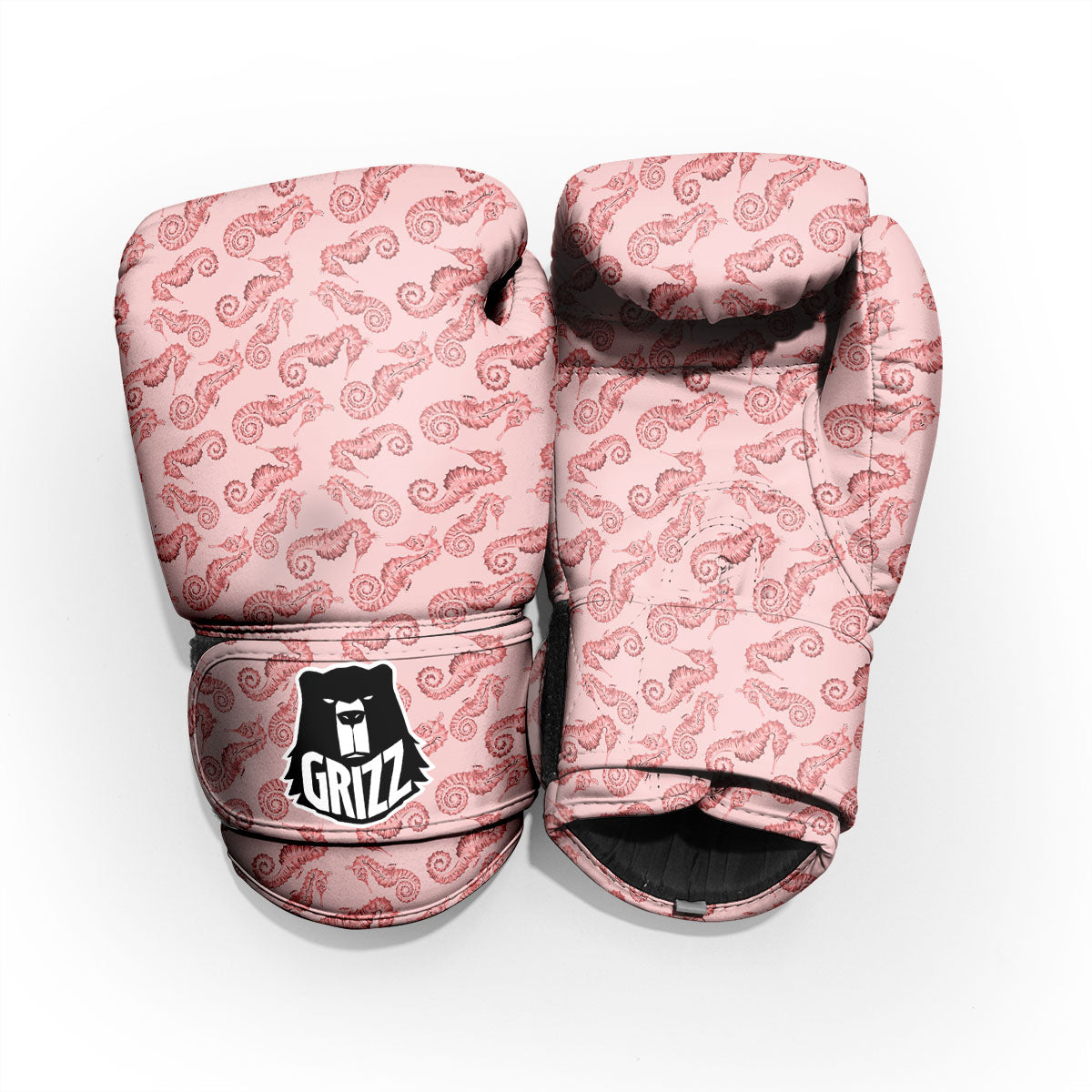 Seahorse Watercolor Print Pattern Pro Boxing Glove