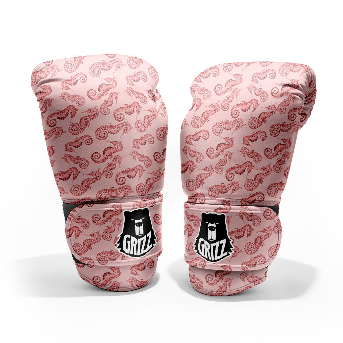 Seahorse Watercolor Print Pattern Pro Boxing Glove