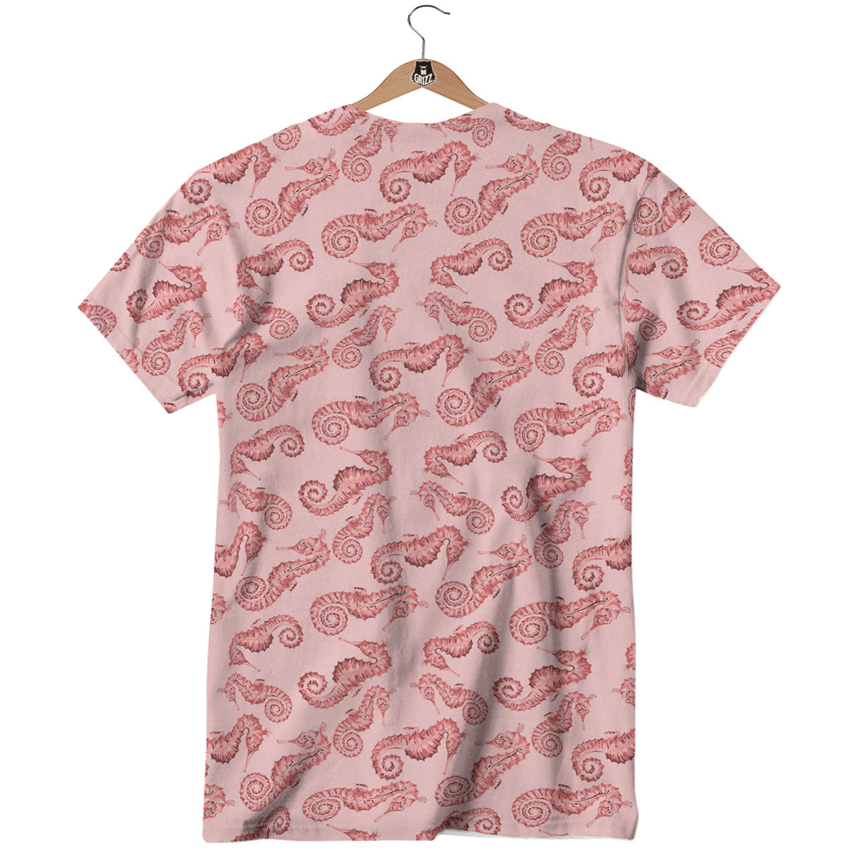 Seahorse Watercolor Print Pattern T-Shirt-grizzshop
