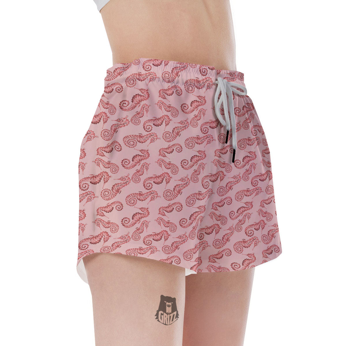 Seahorse Watercolor Print Pattern Women's Shorts-grizzshop