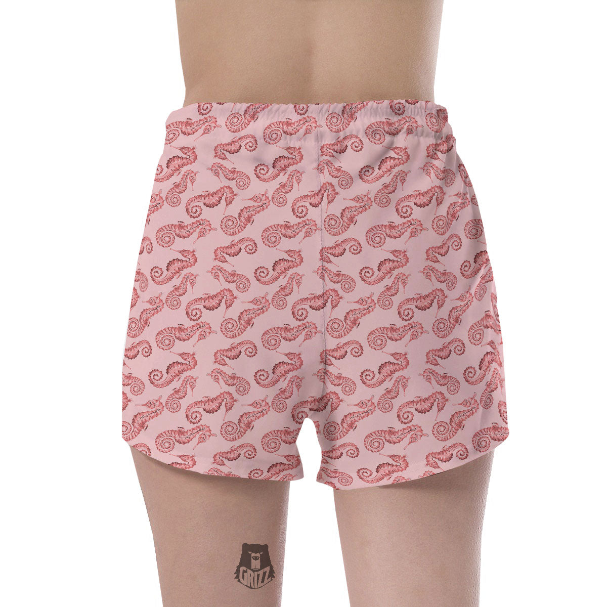Seahorse Watercolor Print Pattern Women's Shorts-grizzshop