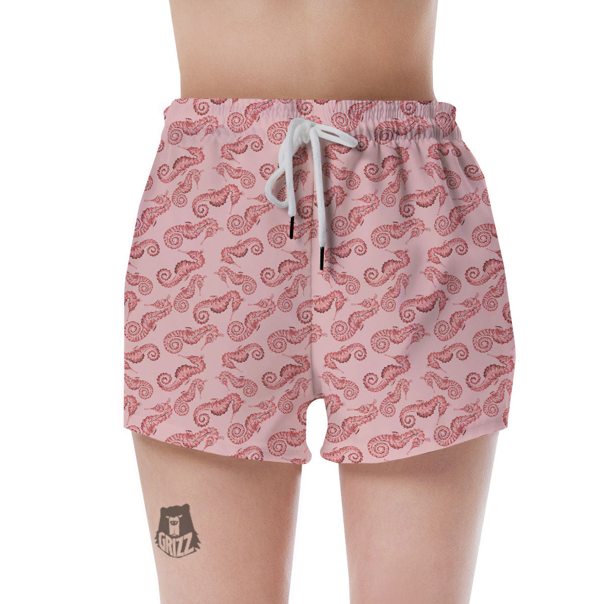 Seahorse Watercolor Print Pattern Women's Shorts-grizzshop