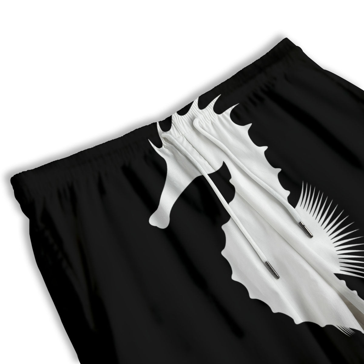 Seahorse White And Black Print Men's Athletic Shorts