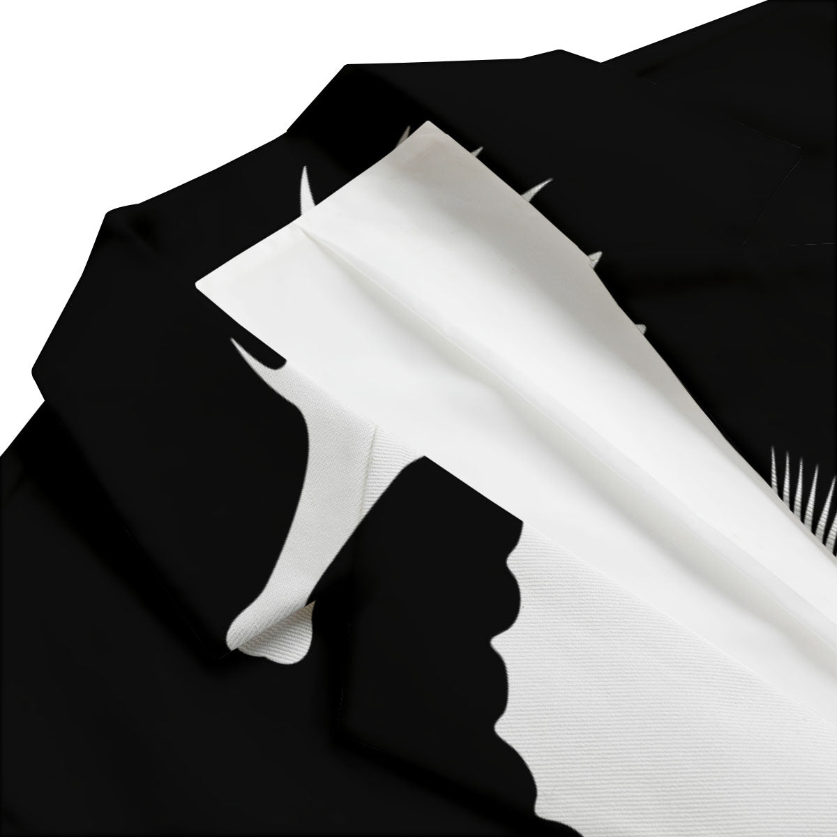 Seahorse White And Black Print Men's Blazer-grizzshop