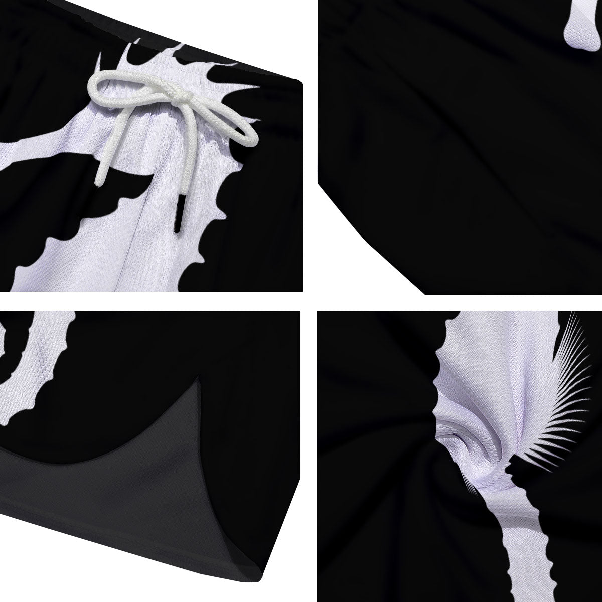 Seahorse White And Black Print Men's Running Shorts-grizzshop