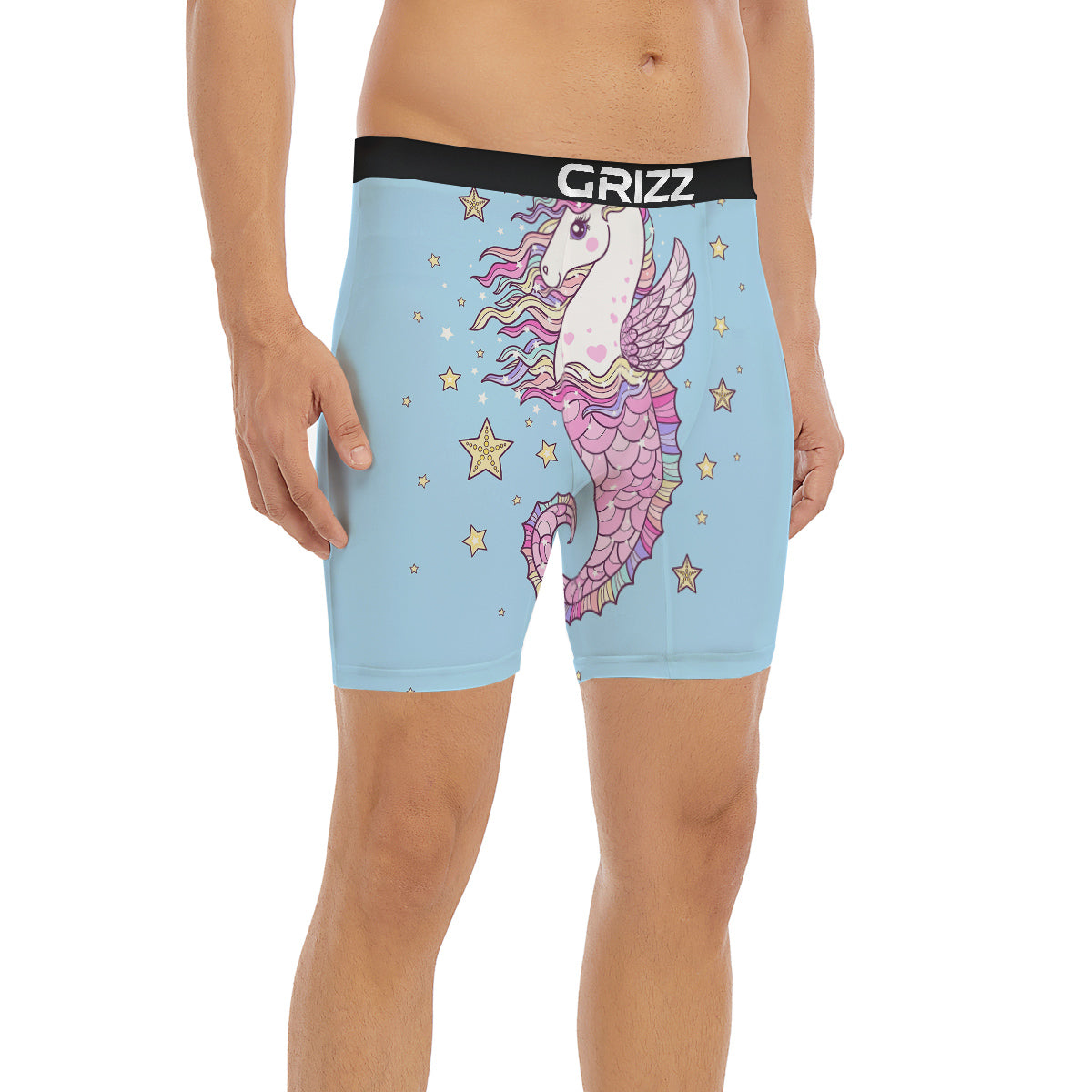 Seahorse Colorful Print Boxer Briefs