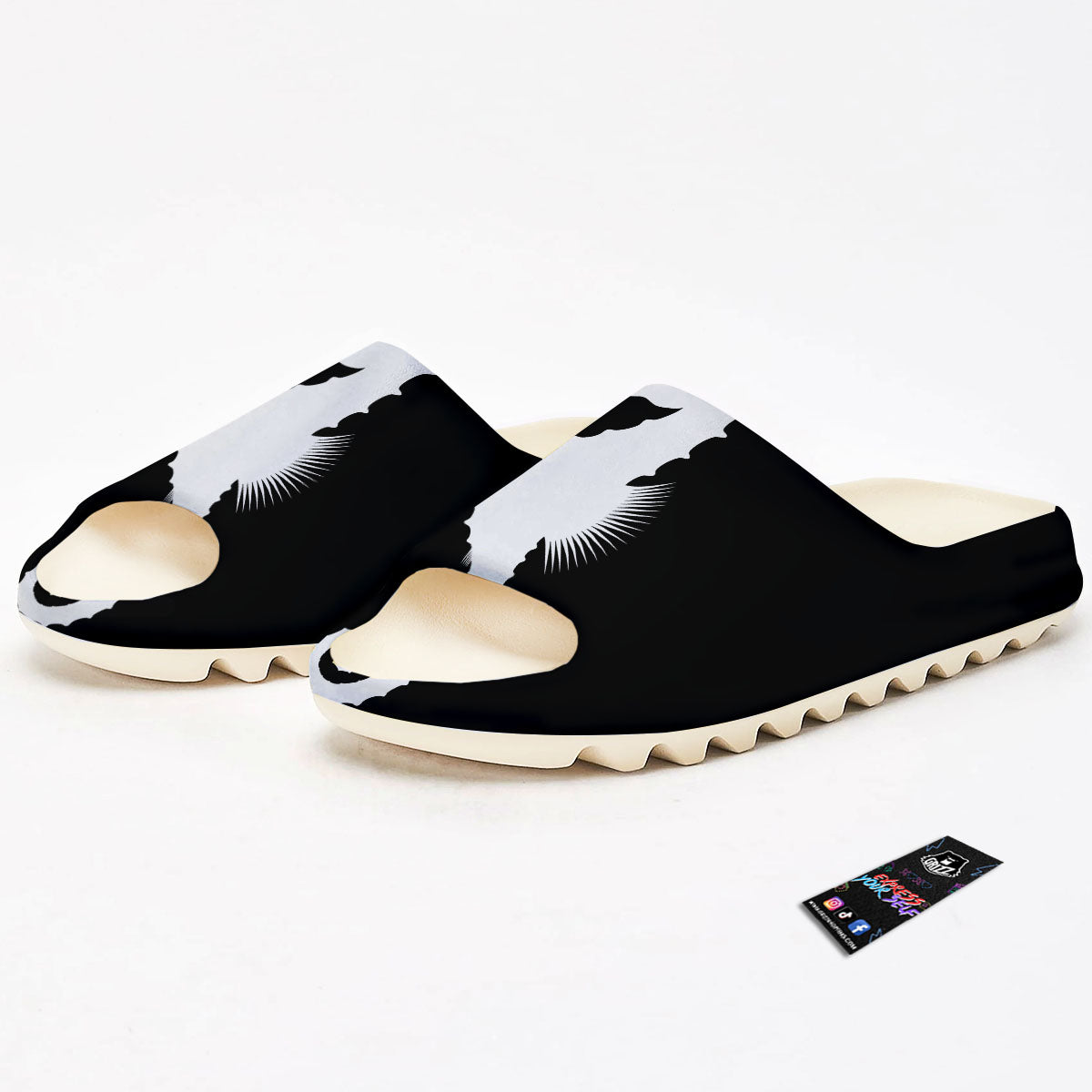 Seahorse White And Black Print Sandals-grizzshop
