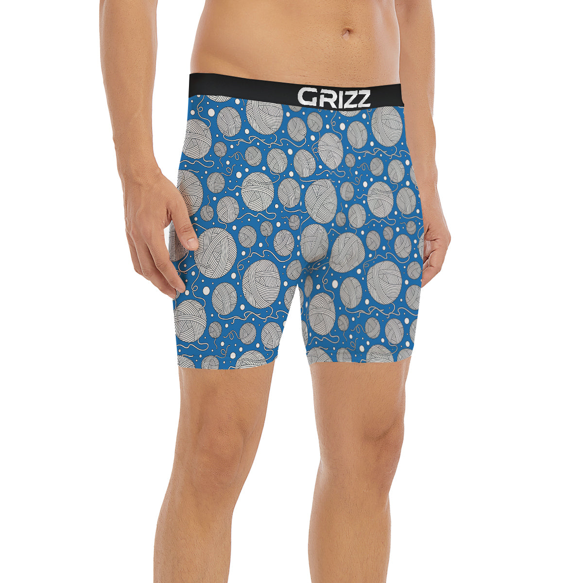 Seamless Yarn Balls Print Pattern Boxer Briefs-grizzshop