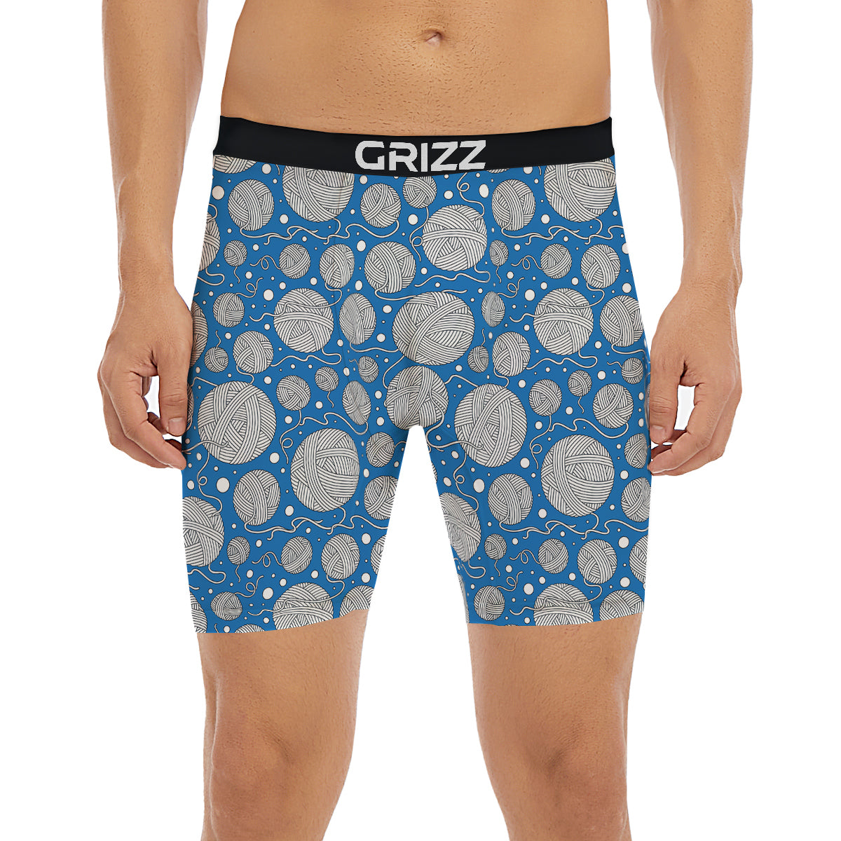 Seamless Yarn Balls Print Pattern Boxer Briefs-grizzshop
