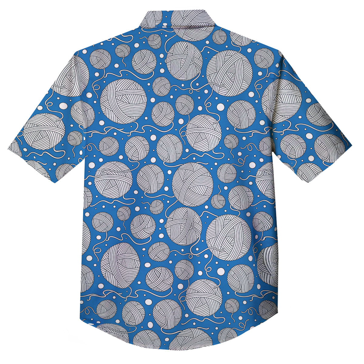 Seamless Yarn Balls Print Pattern Button Up Shirt-grizzshop