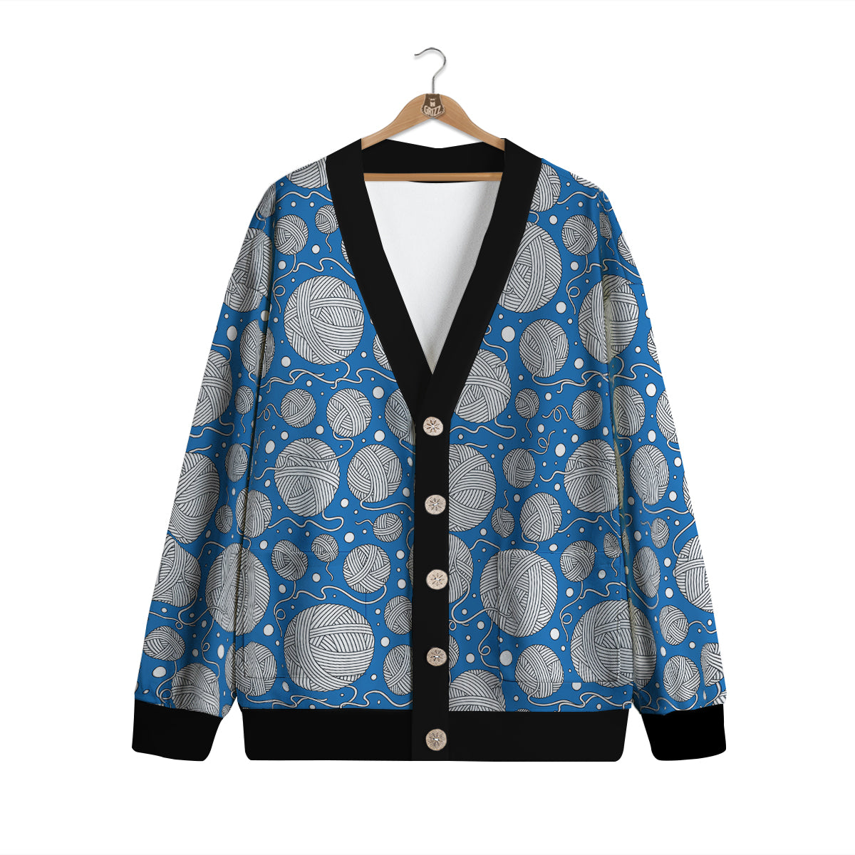 Seamless Yarn Balls Print Pattern Cardigan-grizzshop