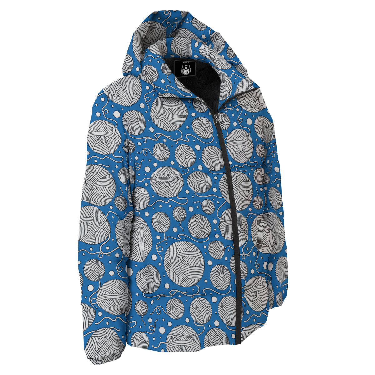 Seamless Yarn Balls Print Pattern Down Jacket-grizzshop