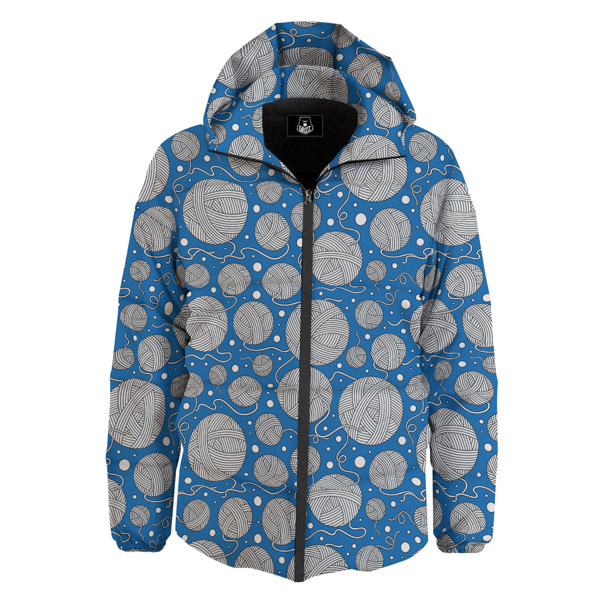 Seamless Yarn Balls Print Pattern Down Jacket-grizzshop