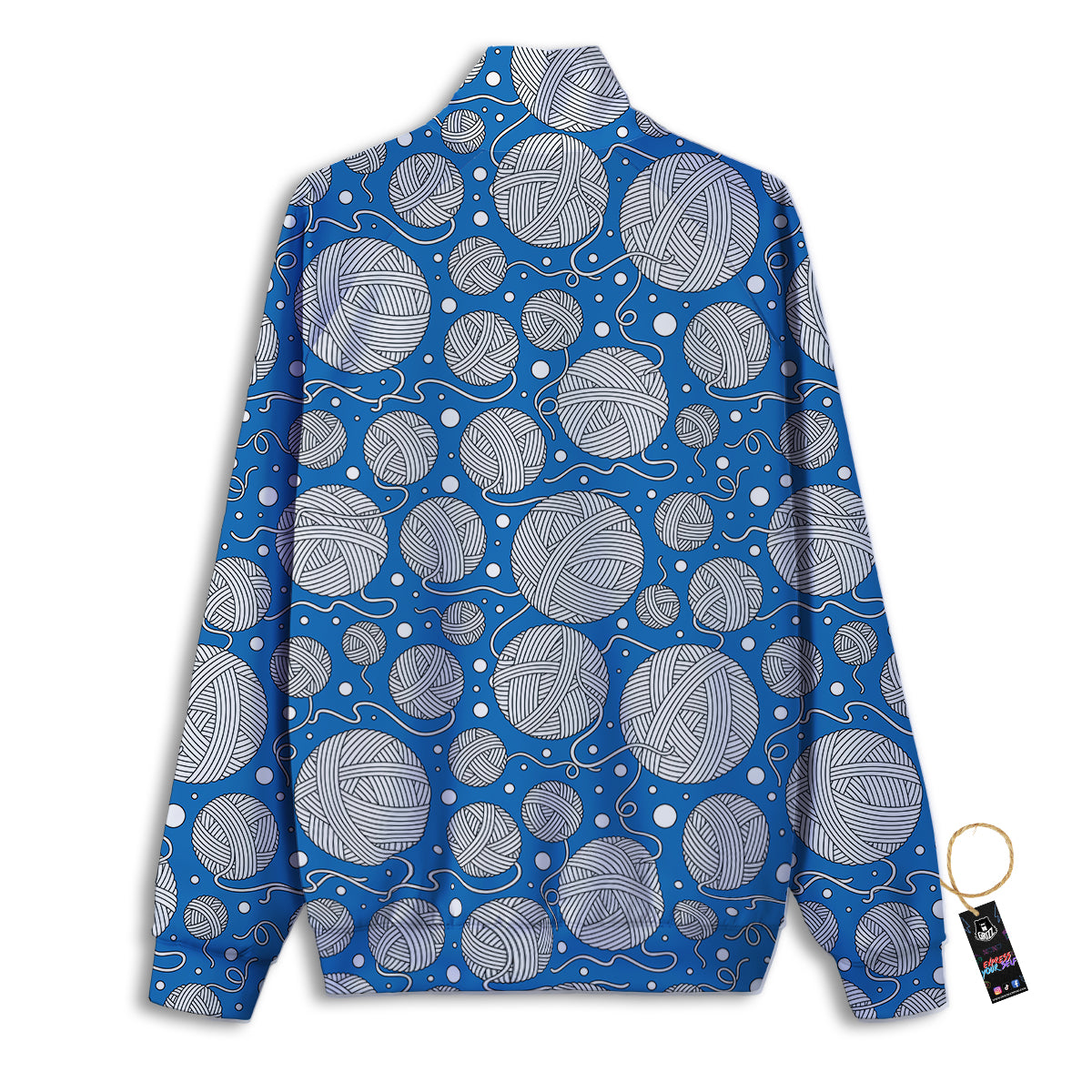 Seamless Yarn Balls Print Pattern Track Jacket-grizzshop
